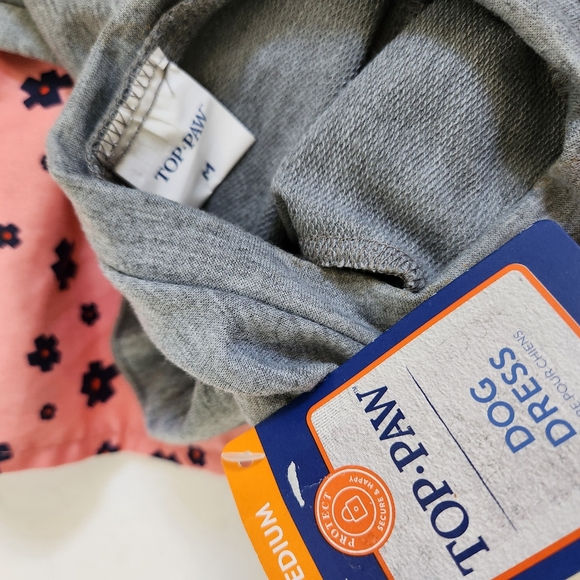 Top Paw Gray/Peach/Blue Floral Dress for Dogs  Size Medium 💥 - Picture 3 of 7
